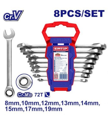 JUEGO LLAVES DE CARRACA 8 PIEZAS