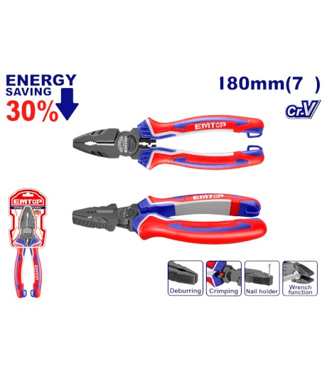 ALICATES COMBINADOS 180MM EMTOP