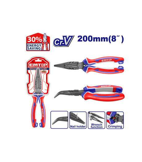 ALICATES DE PUNTA CURVA EMTOP 200MM