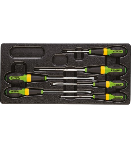 BANDEJA 6 DESTORNILLADORES PUNTA PLANA Y PHILLIPS