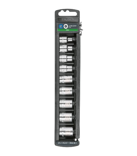 JUEGO 9 DADOS TORX HEMBRA 3/8