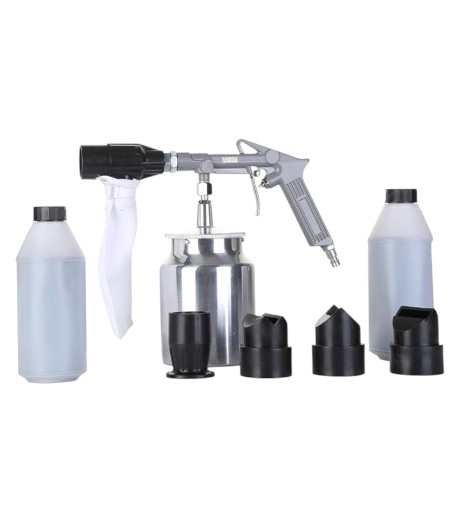 PISTOLA NEUMATICA CHORREADORA DE ARENA CON ACCESORIOS